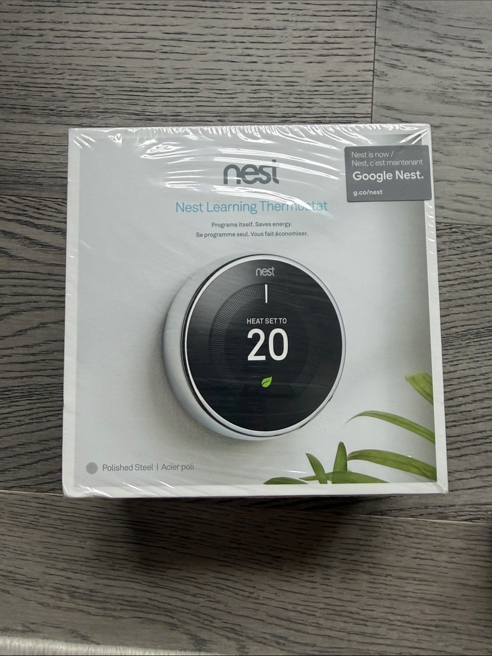 NIB Google Nest Learning Thermostat - Polished Steel